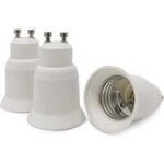 Lot de 3 adaptateurs de culot de lampe - blanc - culot gu10 vers e27 - adaptateur de douille pour ampoule ...