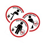 Lot de 3 autocollants wc d�coratifs pvc, multifonctions, surfaces lisses, format standard