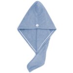 Lot de 3 bandeaux cheveux en microfibre, serviettes s�chage cheveux, coloris bleu