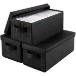 Lot de 3 bo�tes de rangement pour cd, 15, 75  x6, 3 x6, 1 o�tier de rangement pour organisateur de disque ...