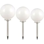 Lot de 3 boules solaires led eclairage extérieur lampes spot blanc ip44 chemin cour jardin Lot de 3 boules solaires led eclairage extérieur lampes spot blanc ip44 chemin cour jardin