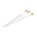 Lot de 3 brochettes � viande westmark sp�cialement con�ues, en acier inoxydable, poign�e d�corative en ...