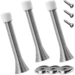 Lot de 3 but�es de porte � ressort argent�es, avec plaque de base, ressorts de porte longs � vis pour ...