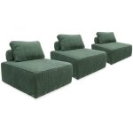Sweeek - lot de 3 chauffeuses pour canap� modulables velours c�tel� velours c�tel� vert