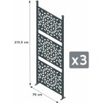 Trigano - lot de 3 claustras pour carport en aluminium anthracite - libeccio Trigano - lot de 3 claustras pour carport en aluminium anthracite - libeccio