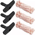 Lot de 3 cordes de traction universelles de 3, 5 mm (10 pi) avec poign�e pour tondeuses � gazon, g�n�rateurs, ...