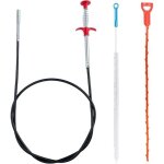 Lot de 3 deboucheur canalisation, furet deboucheur evier professionnel, plomberie wc, kit debouchage ...