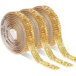 Lot de 3 dor� rubans de strass autocollants cristal strass, ruban � paillettes bricolage, d�coration ...