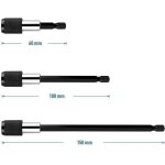 Lot de 3 douilles de tournevis � tige hexagonale � d�gagement rapide, porte - embouts, rallonge magn�tique, ...