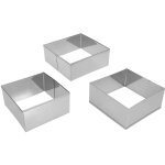 Lot de 3 emporte - pices carrs en acier inoxydable pour biscuits en relief, moules d'emballage de boulettes, ...