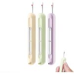 Lot de 3 enfile - aiguilles 2 en 1 extensibles pour couture, tricot, matelassage et travaux manuels (3 ...