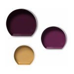 Lot de 3 tagres murales design  triple  39cm marron