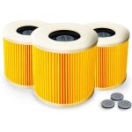 Lot de 3 filtres � cartouche + 3 vis de fermeture suppl�mentaires - pour aspirateur k�rcher wd3 premium ...