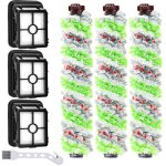 Lot de 3 filtres de rechange et 3 rouleaux de brosse multifonction pour animal domestique bissell crosswave ...