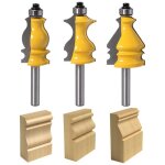 Lot de 3 fraises � d�foncer pour moulures architecturales, 8mm queue outil de coupe de fraisage du bois ...