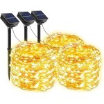 [lot de 3] guirlande lumineuse exterieur solaire, 30m 300 led guirlande guinguette solaire exterieure ...
