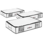 Lot 3 housses rangement sous vide l - compactor - 65 x 45 x h. 15. 5 cm - blanc