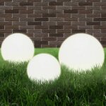 Lot de 3 lampe boule � led 3 pcs plafonnier ampoule led pmma sph�rique 20 / 30 / 40 cm 14109