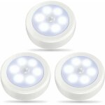 Lot de 3 lampes � d�tecteur de mouvement d'int�rieur, lampes de placard � led, veilleuse � piles, applique ...