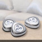 Lot de 3 lampes led  poussoir sans fil - facile  installer