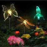 Lot de 3 lampes solaires de jardin en forme de papillon, colibri, libellule, led à énergie solaire, multicolor ... Lot de 3 lampes solaires de jardin en forme de papillon, colibri, libellule, led à énergie solaire, multicolor ...