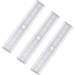 Lot de 3 lumi�res led avec d�tecteur de mouvement pour armoire, 10 spots led sans fil, lumi�res led pour ...