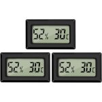 Lot de 3 mini thermomtres et hygromtres numriques d'intrieur avec cran lcd pour caves  cigares, ...