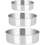 Lot de 3 moules � g�teau, ronds, en acier inoxydable, 3 tailles, diam�tre : 10 / 16 / 18 cm, pour anniversaire ...