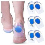 Lot de 3 paires de talonnettes en gel pour fasciite plantaire - coussinets de talon en gel de silicone ...