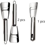 Lot de 3 pelles � glace en acier inoxydable pour cong�lateur