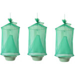 Lot de 3 pi�ges � mouches avec plateau � app�ts, cage � mouches r�utilisable pour l'int�rieur et l'ext�rieur, ...
