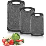 Lot de 3 planches � d�couper, alimentaires pp - mat�riel, planche � d�couper de cuisine, antid�rapante ...