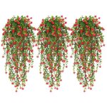 Lot de 3 plantes suspendues d�coratives ext�rieur ? fleurs artificielles anti - uv pour mur, balcon, ...