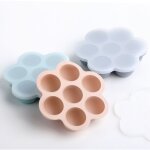 Lot de 3 plateaux de cong�lation pour aliments pour b�b�s avec couvercles, plateau en silicone pour aliments ...
