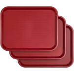 Lot de 3 plateaux de service rectangulaires en plastique - plateaux fast - food / cantine - plateau petit ...