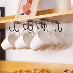 Lot de 3 porte - tasses suspendu sous placard, tasse crochets de rangement sous armoire, 12 crochets ...