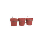 Eda - lot de 3 pots toscane d15 rouge rubis avec support plastique