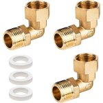 Lot de 3 raccords mobiles en laiton 1 / 2 , raccord coud� � 90�, filetage ext�rieur 1 / 2  x 1 / 2  ig, ...