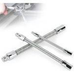 Lot de 3 rallonges de cl� � douille flexible 1 / 2 3 / 8 1 / 4  douille hexagonale flexible porte - embout ...