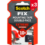Lot de 3 rubans d'assemblage double face pour l?ext�rieur scotch - fix? extreme, 19 mm x 1, 5 m, 1 rouleau ...