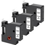 Lot de 3 rubans blanc compatible dymo labelmanager 150 280 350 450 labelpoint 200 300 labelwriter 450duo ...