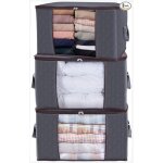 Lot de 3 sacs de rangement pliables pour vtements (gris), 49 x 36 x 21 cm, tissu non tiss impermable ...