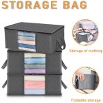 Lot de 3 sacs de rangement pour vtements 35 l, pliables sous le lit, sacs de rangement sous vide, tissu ...