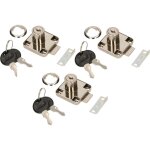 Lot de 3 serrures de meuble 40 x 40 mm � visser pour portes de meubles et tiroirs - kotarbau