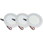 Lot de 3 spots encastrables led 2w ? blanc 4000k ? interrupteur sensitif ? protection ip20 ? angle 120� ...