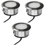 Lot 3 spots ext�rieur encastrables 3. 8w, 3000k, 3x25lm, �69, inox - patio - arlux lighting