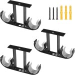 Lot de 3 supports doubles pour tringle � rideaux, supports de fixation au plafond en alliage d'aluminium ...