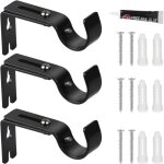 Lot de 3 supports de tringle � rideaux r�glables en m�tal - diam�tre : 20 � 25 mm - longueur r�glable ...