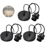 Lot de 3 suspensions de lampe e27 : c�ble de 100 cm, douille de lampe e27 avec anneau de fixation, c�ble ...