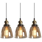 Wottes - lot de 3 suspension luminaire industrielle vintage plafonniers lustre edison lampe suspensions ...